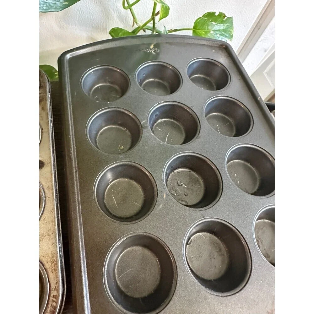 Two piece vintage cupcake tins